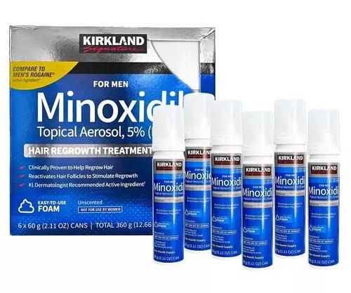 Kirkland Signature 5% Minoxidil for Men Hair Growth Treatment Foam, 6 Months Supply, Hair Loss Regrowth Treatment, Hair Care Comfort