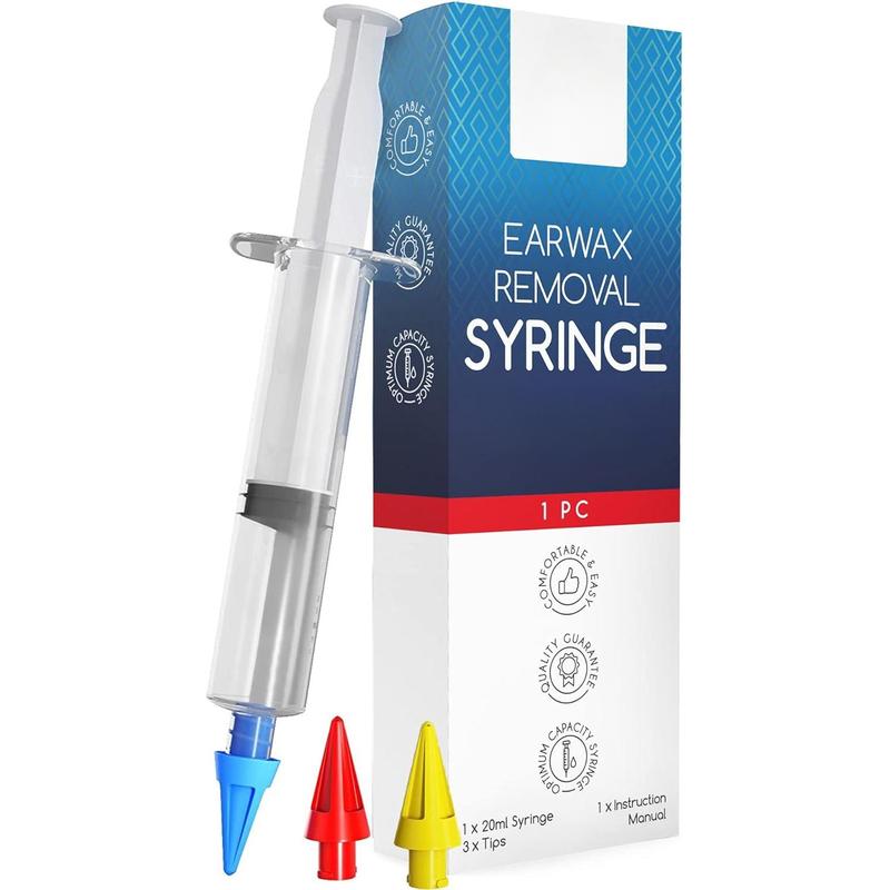 Ear Syringe Ear Wax Removal with 3 Quad-stream Tips - Water Irrigation Ear Cleaner Ear Wax Remover for Improved Hearing Clarity and Aural Hygiene - Ear Syringe Kit Earwax Remover Tool