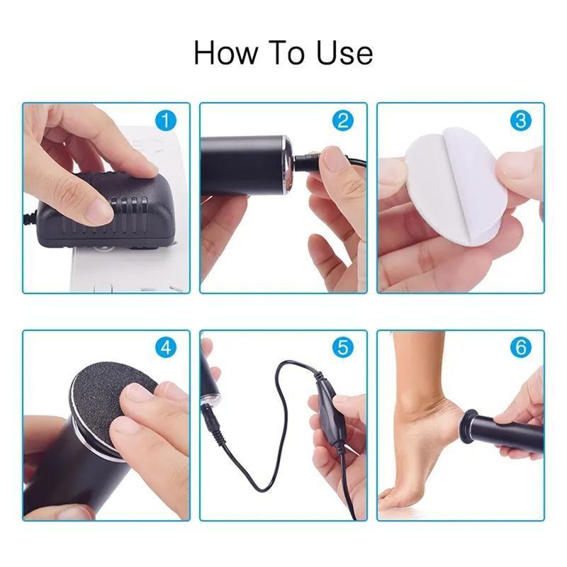 Travel-mounted electric foot file Portable, gently adjustable rotary electronic foot Dead Skin Removal, Callus Removal Tools, Back to School Pedicure Care Tools for Home and Nail Salon, Dynamic Nail Supply, Personal Care Accessories