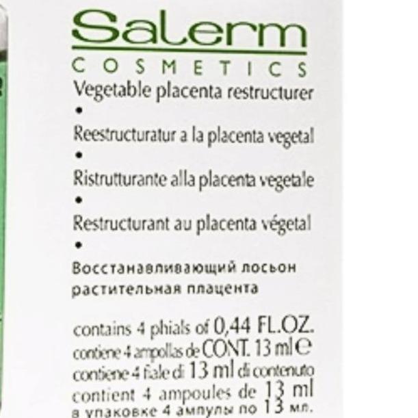 Salerm Vegetable Placenta Restructurer - Strengthens and Vitalizes Hair, Shiny, Vegan-Friendly, Dye-Free, 0.44 Fl Oz (Pack of 4) Haircare Comfort