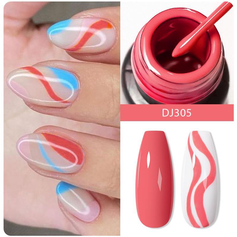 Nail Art Line Brush Polish Kit, 10pcs set Nail Art Liner Gel Drawing Polish Semi Permanent Need Lamp Cure, Nail Art & Nail Polish