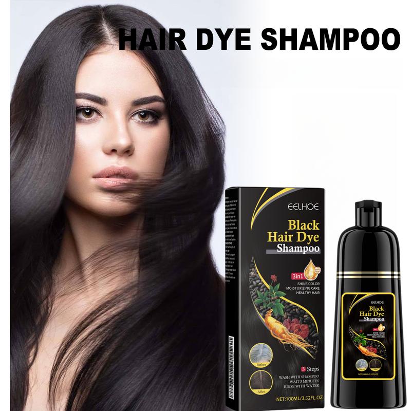 EELHOE Black Hair Shampoo, Black100ml Conditioner Haircare, Shampoo for Gray Hair for Women & Men, Long Lasting & Coverage Haircare shampoo  3 in 1