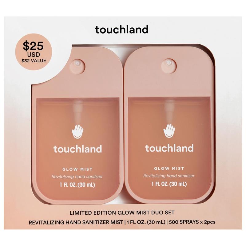 Touchland Limited Edition Glow Mist Revitalizing Hand Sanitizer Duo Value Set Hydrating Touchless