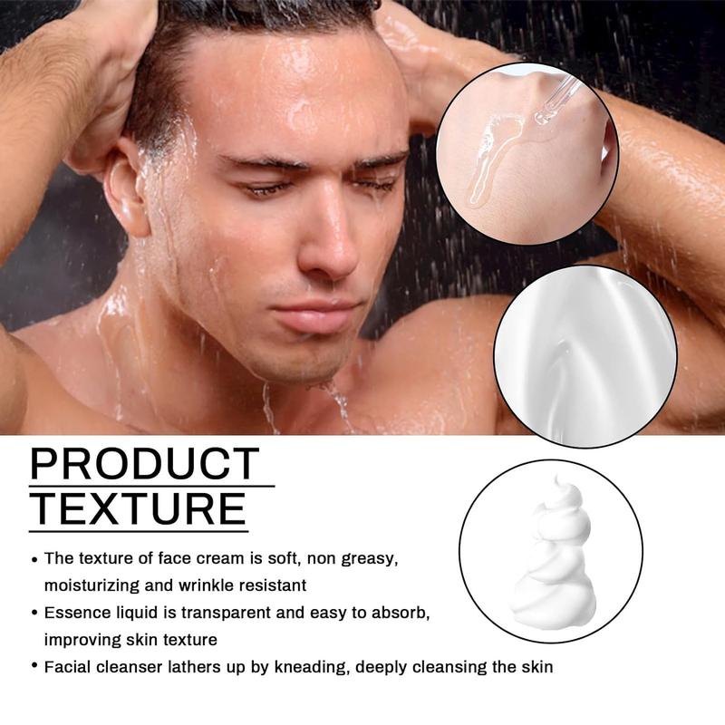 Men's Facial Skincare Set - Mens Face Care Set(Tallow Cream + Tallow Night Serum + Tallow Face Wash) Comfort Skin Repair