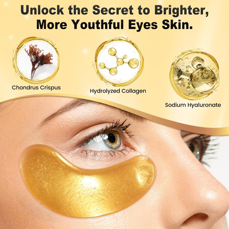 [HOT] 24k Gold Hydrating Eye Patch, under Eye Moisturizer Masks, Comfort & Hydrate Eye Skin, Ordinary Skincare Product