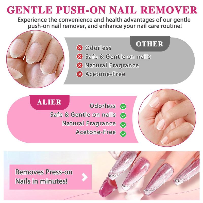 Press on Nail Remover, 2 Counts Gentle & Effective Nail Polish Remover, Nourishes & Cares for Nails, Quick & Hassle-free Nail Care Product