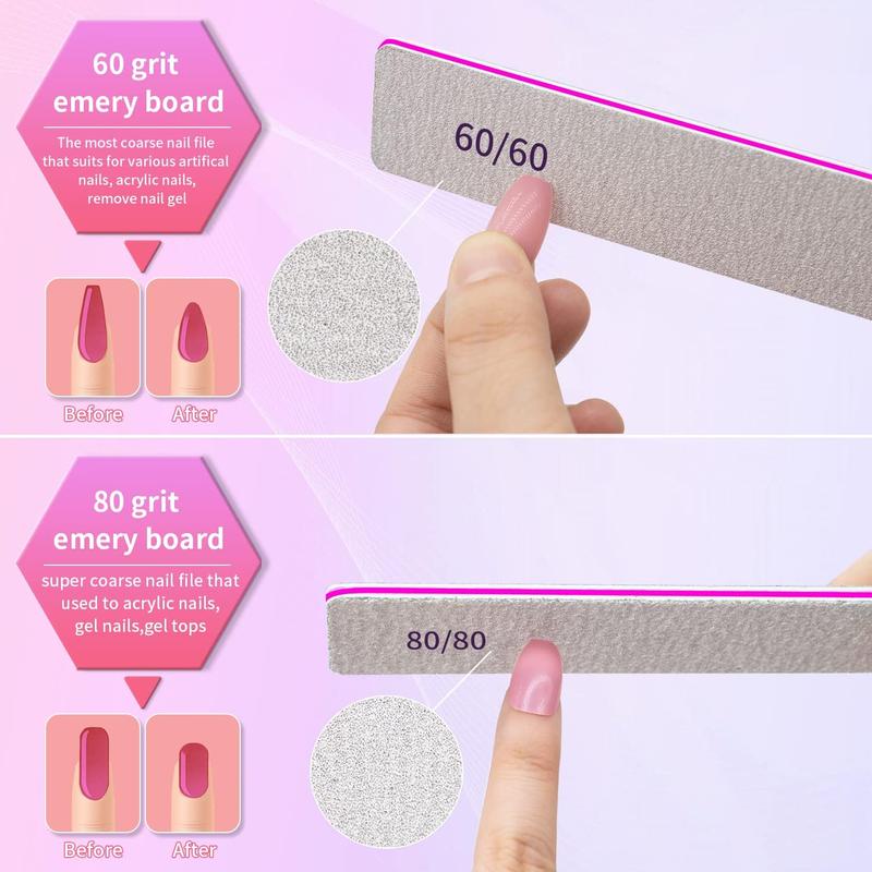 Heavy Duty  Files 100 100 Grit  Files for Gel Nails Professional   Filer Manicure Styling Tools for Salon Use