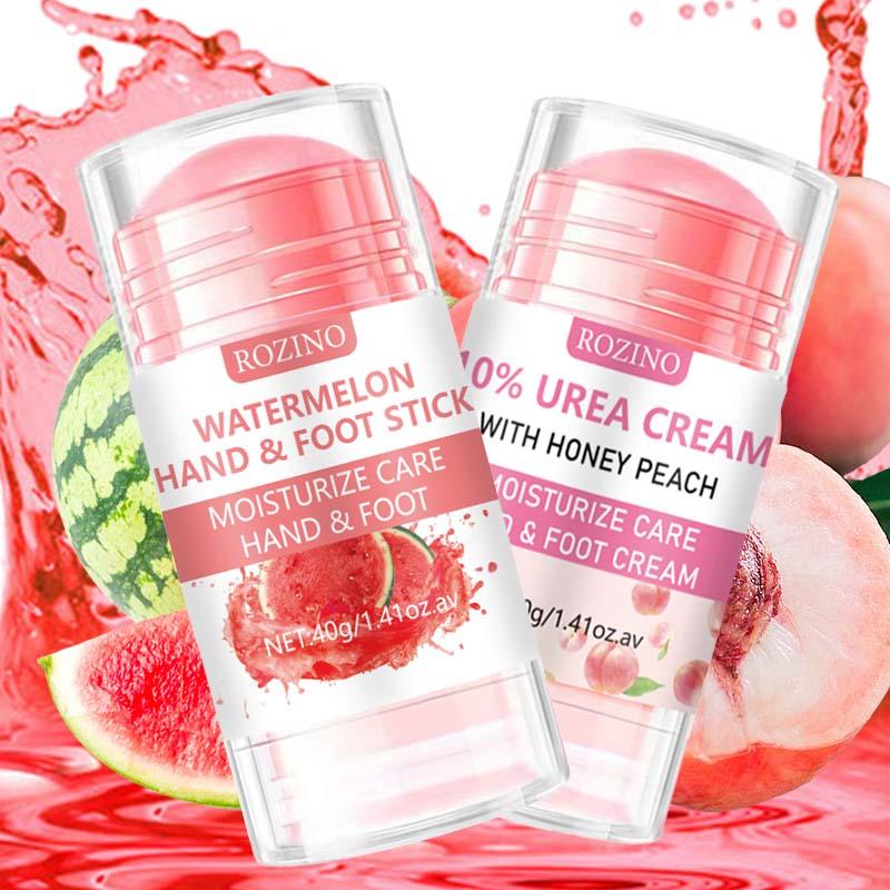 Watermelon & Peach Scented Hand & Foot Care Stick, 2pcs Moisturizing Hand Cream & Foot Cream, Hand & Foot Care Product for Women & Men, Summer Gift