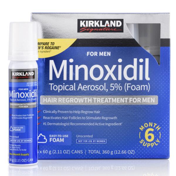 Kirkland Signature 5% Minoxidil for Men Hair Growth Treatment Foam, 6 Months Supply, Hair Loss Regrowth Treatment, Hair Care Comfort