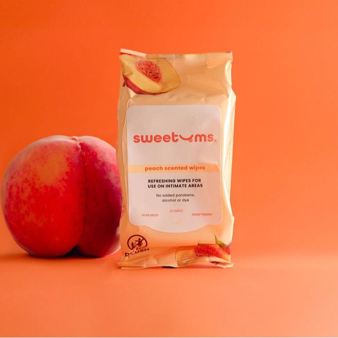 Sweetums Peach Scented Wipes pH balanced wipes Feminine Wipes Daily Hygiene