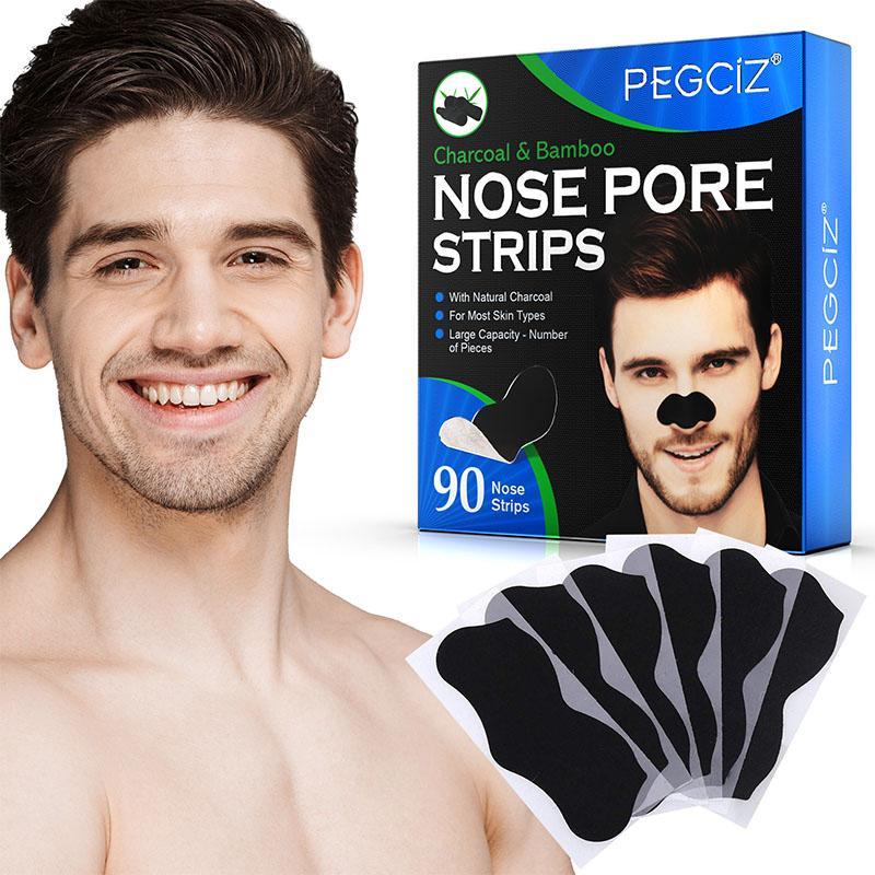 Charcoal Nose Pore Strips, 90pcs box Deep Cleansing Nose Strips, Nose Cleaning Patches, Skincare Products for Men