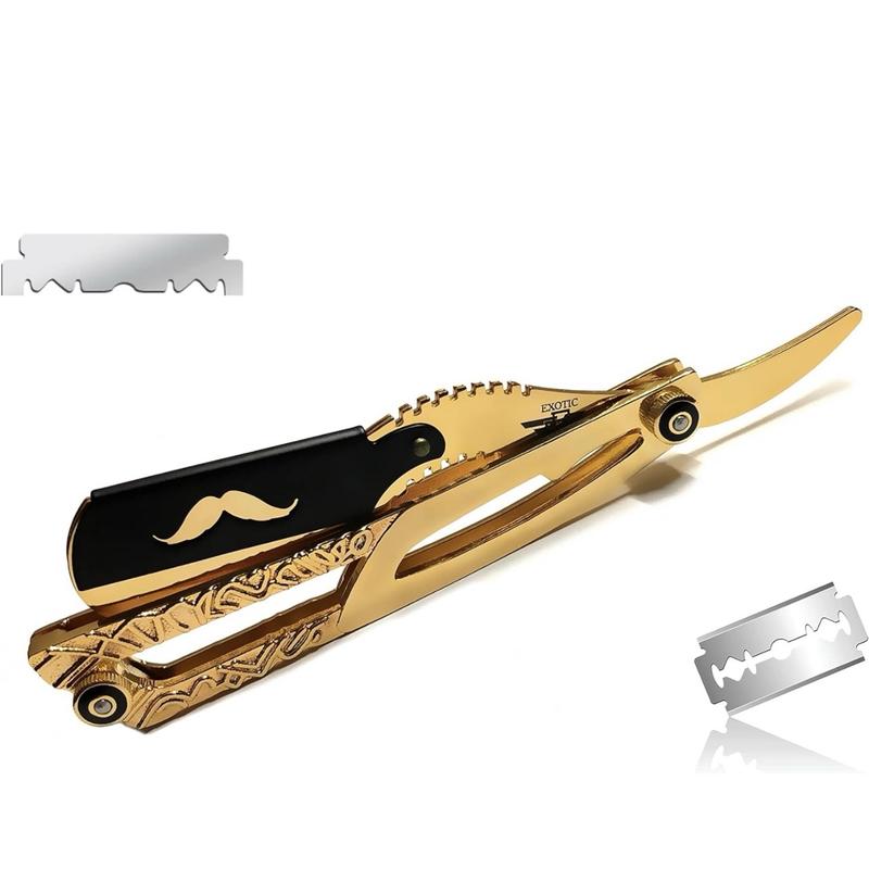 Professional and Personal Barber Straight Edge Razor Gold Dipped Handmade Easy Shaving