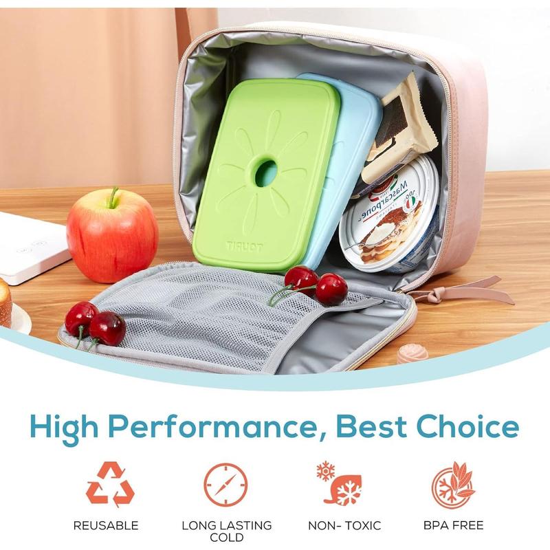 Ice Packs for Lunch Boxes Bags and Coolers, Lunch Box Cooler Ice Packs Reusable, Slim and Long Lasting Cool Pack for Work, Picnic or Camping Gift Daily