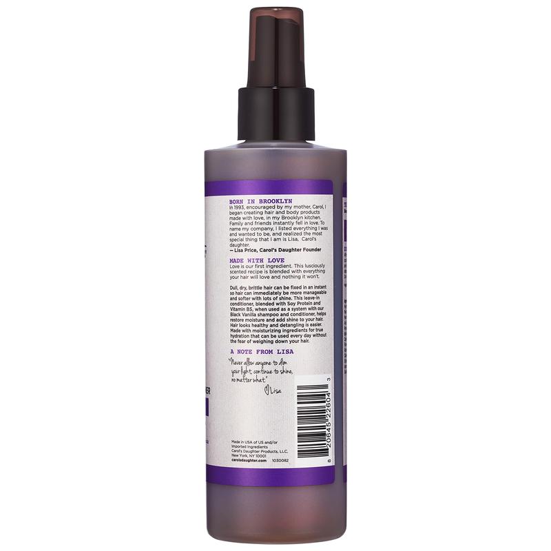 Carol's Daughter Black Vanilla Leave In Conditioner for Curly, Wavy or Na Hair, Moisturizing Hair Care for Dry, Dull or Brittle Hair, 8 Fl Oz