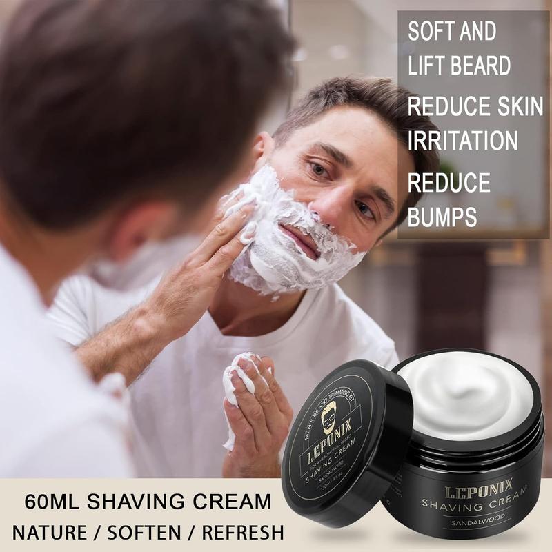 Shaving Kit for Men, Include Shaving Soap for Men, Shaving Brush, Shaving Cream, Shaving Bowl Mens Shaving Kit Aftershave Gift Set for Men Him Husband Boyfriend