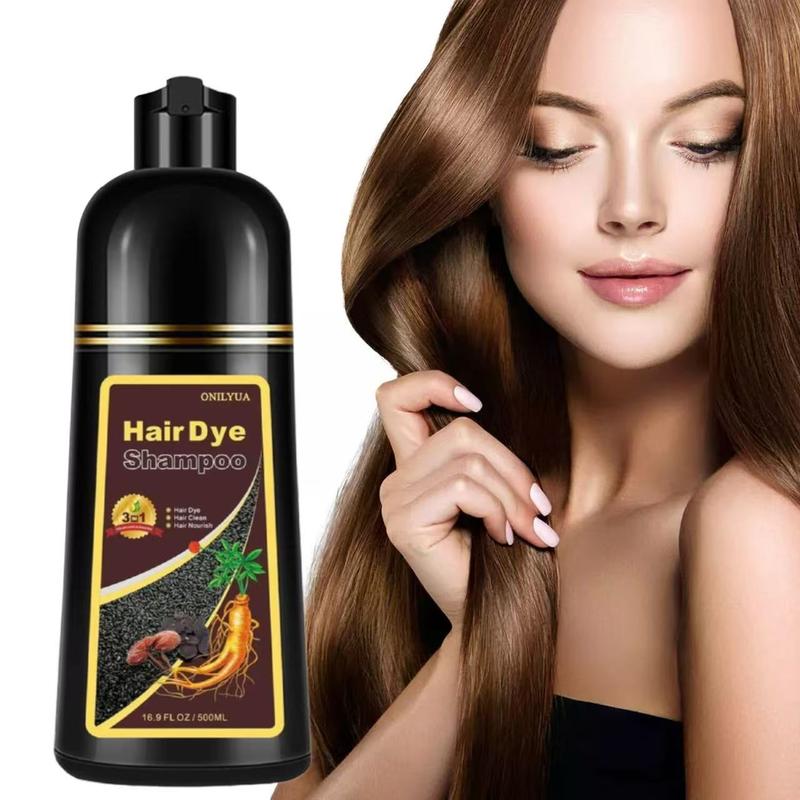 3-in-1 Natrual Brown Hair Dye Shampoo – Instantly Covers Grays, Long-Lasting Vibrant Color, Gentle & Easy Application for Nourished, Healthy Hair Haircare