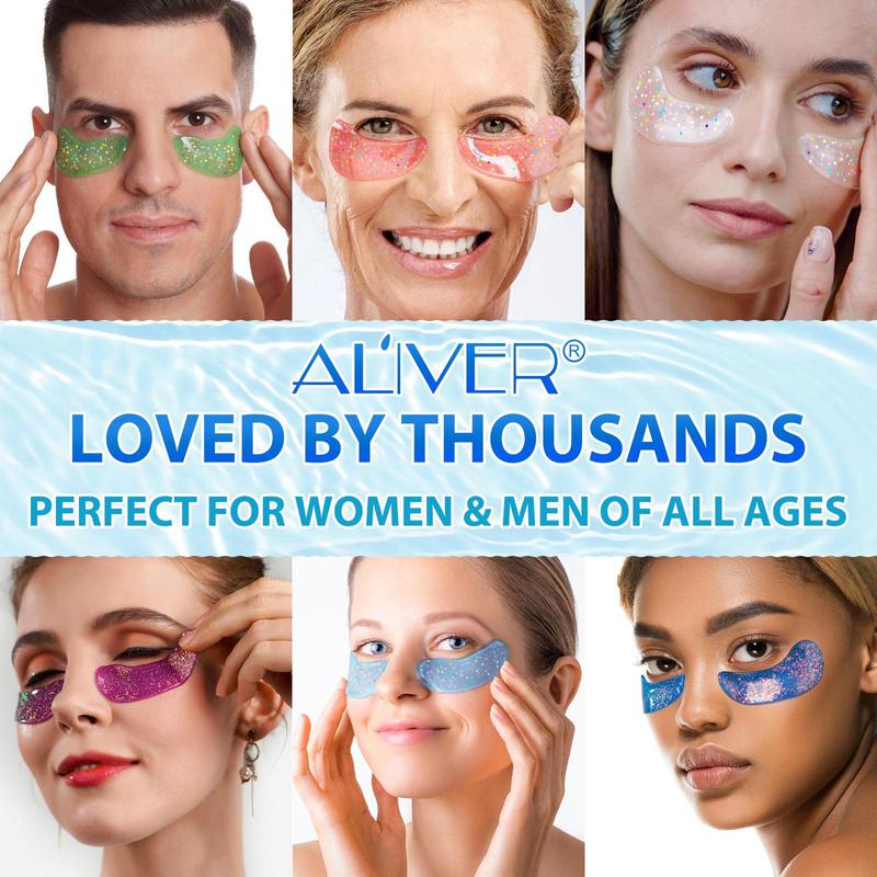 ALIVER MARINE COLLAGEN EYE GELS, 12 Pairs box Collagen Eye Care Masks, Eye Moisturizing Mask for Eye Puffiness & Dark Circles, Deep Hydration and Firming Eye Skin