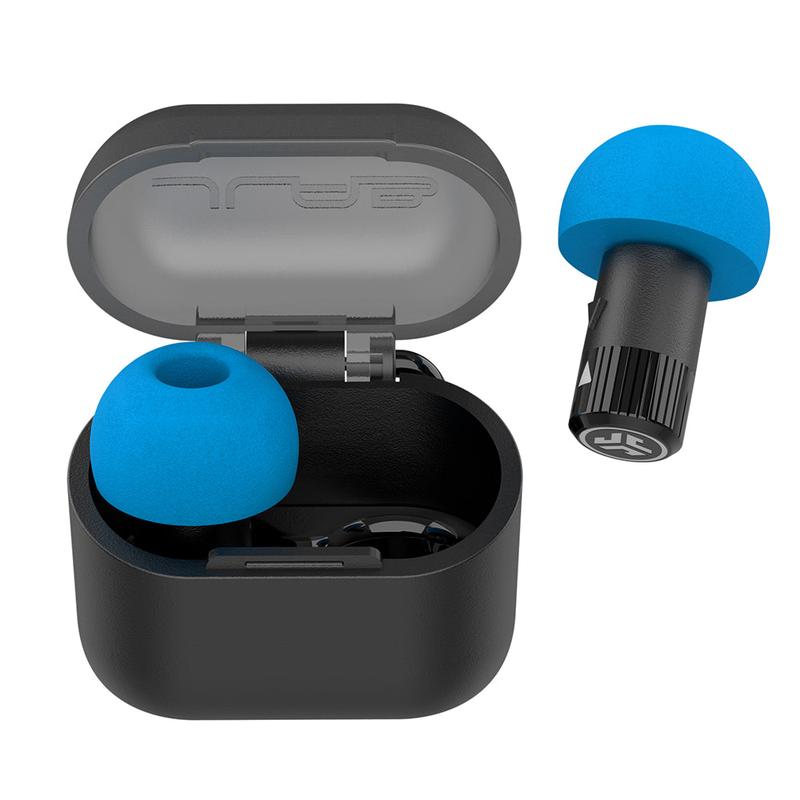 JLab JBuds Protect Reusable Earplugs, Comfortable in-Ear Protection with 2 Noise Reduction Levels, Small Carrying Case w  Keychain Loop, 5 tip Sets