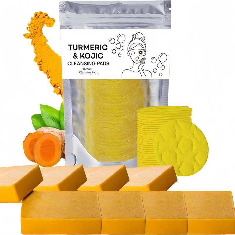 Turmeric Wash and Care twoPieceSet, Turmeric cleanser and turmeric kojic soap，Facial cleansing And skin cleansing