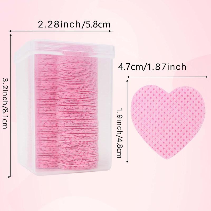 Heart Shaped Lint Free Nail Wipes, 600pcs 1000pcs Soft Nail Polish Remover Pads, Non-Woven Nail Polish Remover Wipes, Lint Free Wipes For Nails, Eyelash Extensions, Lash Glue