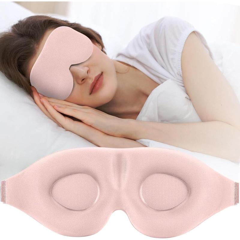 3D Sleep Mask for Side Sleepers, Light-Blocking Eye Mask with Contoured Cups & Adjustable Strap for Women, Men, Travel, Naps (Black)