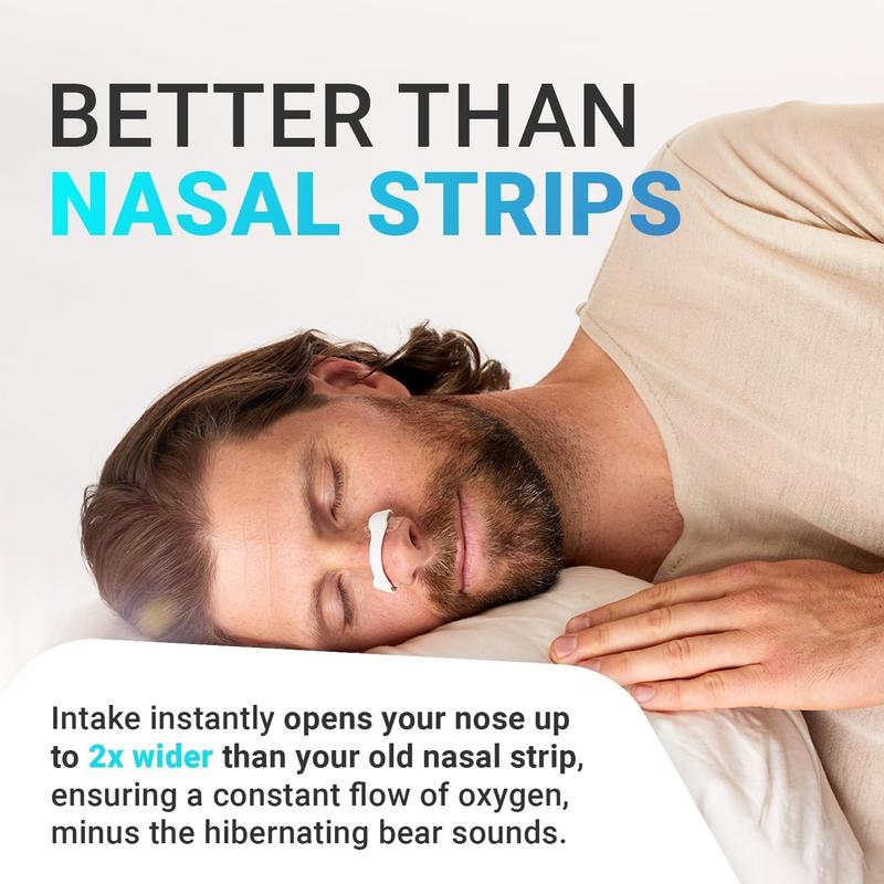 Intake Breathing Nasal Strip Starter Kit (15 Count, Black) - Boost Oxygen Intake, Reduce Snoring, Improve Sleep Quality - Sweat Resistant, Skin Safe Nasal Strips - Extra Strength Snoring Solution