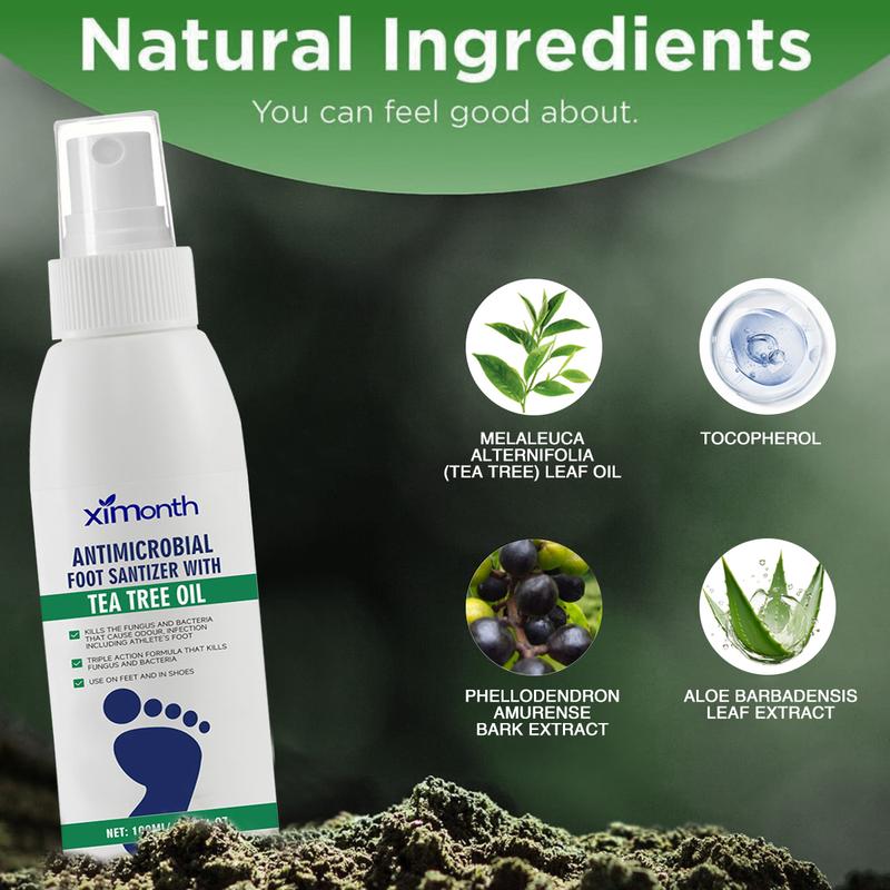 (New) 2024 Antimicrobial Foot Cleanser Liquid Soap with Tea Tree Oil, Soothes itch and Skin irritations, 100ml Bottle