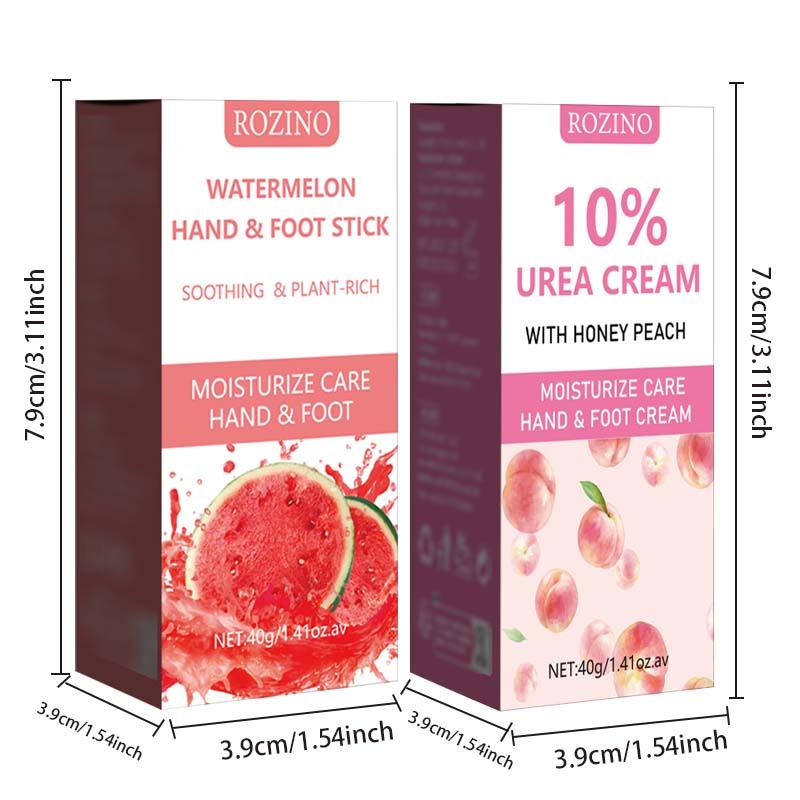 Watermelon & Peach Scented Hand & Foot Care Stick, 2pcs Moisturizing Hand Cream & Foot Cream, Hand & Foot Care Product for Women & Men, Summer Gift