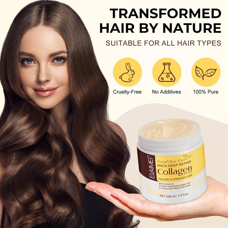 Maca Collagen Deep Conditioning Hair Mask, 1 Count Moisturizing Hair Care Mask, Hair Care & Styling Product for Women & Men