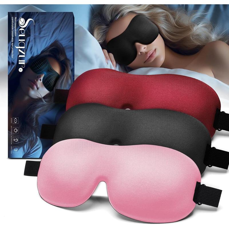 Sleep-Eye-Mask-for-Side-Sleepers: Light Blocking Eye Mask for Sleeping 3D Blackout Eye Cover Women Men, Travel Blindfold (blackbluepurple)