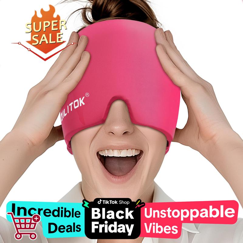 [blackfriday sale]Migraine Headache Relief Cap, Gel lce Head Wrap for Tension and Stress Relief.Suitable for Home breaks, before sleep, office