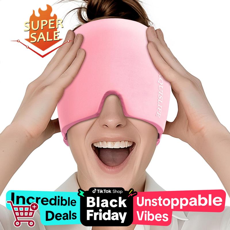 [blackfriday sale]Migraine Headache Relief Cap, Gel lce Head Wrap for Tension and Stress Relief.Suitable for Home breaks, before sleep, office