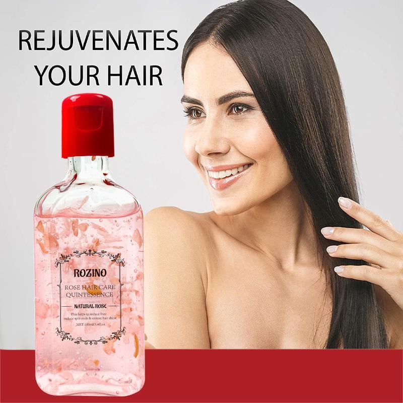 Rose Hair Essential Oil for Dry Hair, Hair Care & Styling Product for Women, Silky Smooth Hair & Scalp Treatments for Daily Use