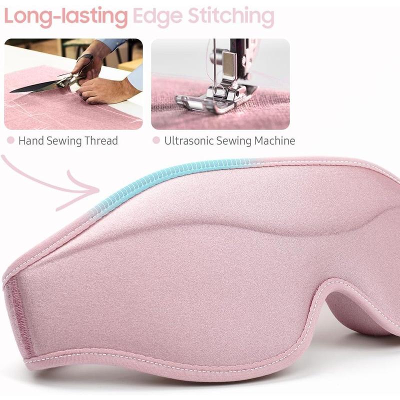 Sleep Mask, Premium Eye Mask for Sleeping, Total Blackout, Superior Soft Comfort, Upgraded 3D Ergonomic Designed Sleeping Mask for Home, Office, Travel, Meditation, Yoga, Pink