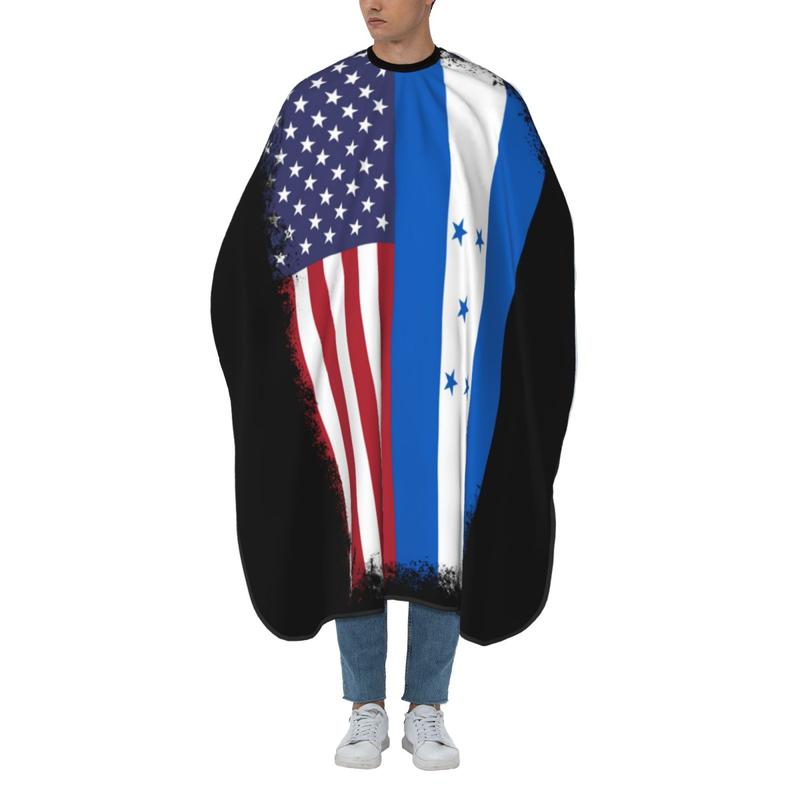 USA Honduras Mix Flag Salon Barber Cape Haircut Apron for Hair Stylist and Home Use - Lightweight and Durable - Comfortable, Hanging