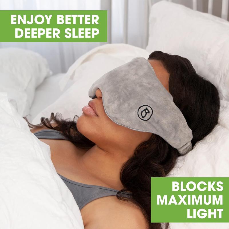 Weighted Sleep Mask for Women and Men (0.8lb 13oz) Weighted Eye Mask for Sleeping, Eye Cover Blocks Light Helps Relaxation and Night Sleep, Comfortable Blackout Sleeping Mask, Gray