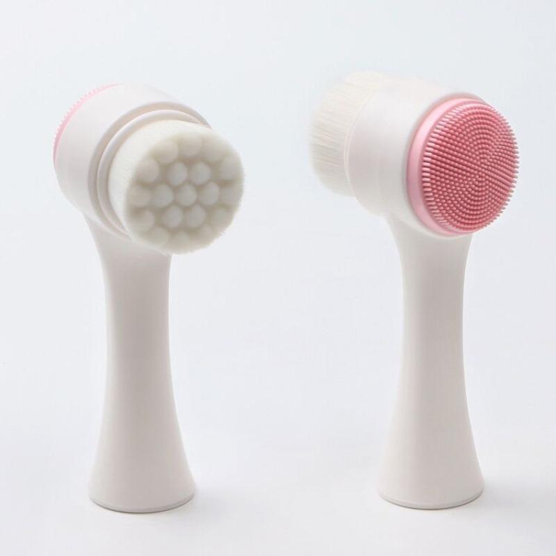 Professional Double-sided Handheld Facial Cleaning Brush, 1 Count Exfoliating Brush, Non-Electric Facial Cleansing Brush, for Washing, Makeup Removal, Massage