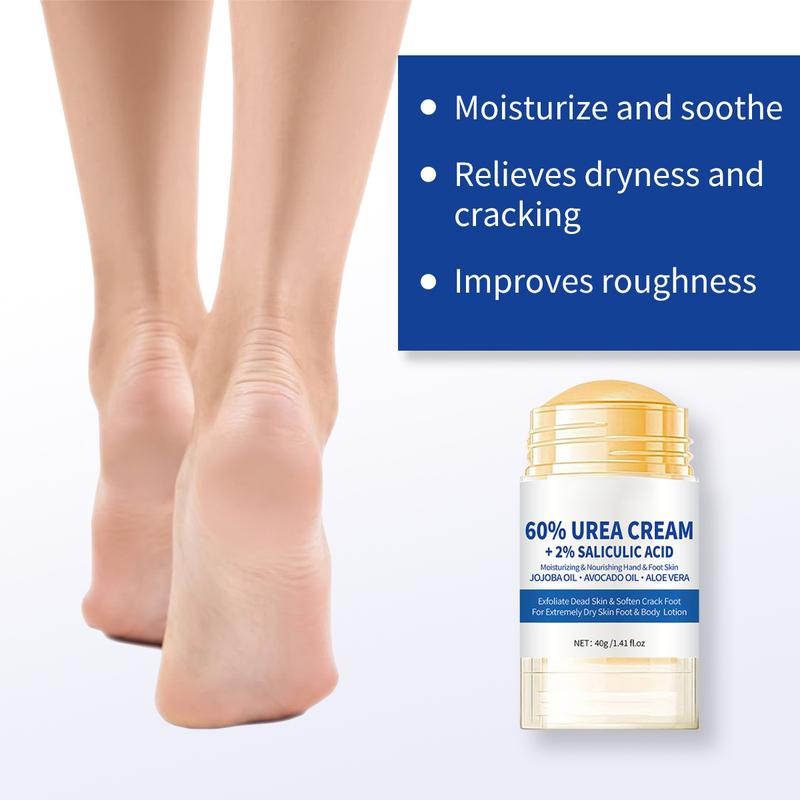 60% Urea plus 2% Salicylic Acid Foot Cream Moisturizer for Dry Cracked Feet Knees Elbows Hands Hydrates &Nourish Foot Care for Softens Skin Exfoliates Dead Skin Smoothing Skin Women and Men 1.41oz