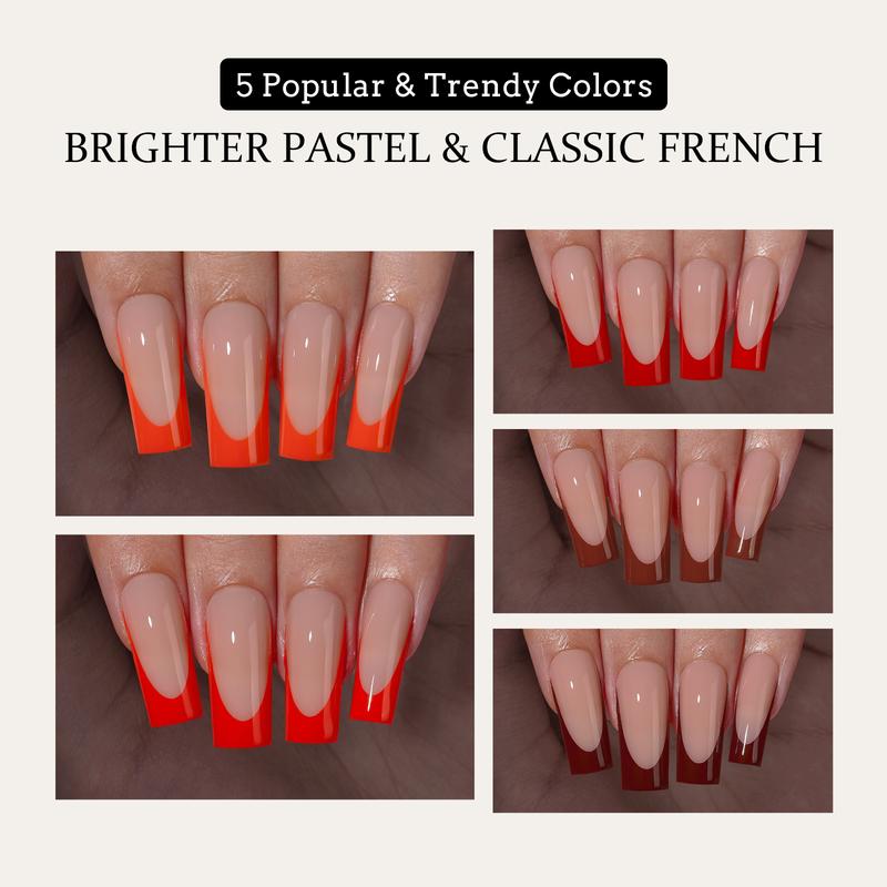 btartboxnails XCOATTIPS French Tip Press on Nails - Red Press On Nails Square, Christmas Long Fake Nails, French Protecting Duo, Nail Lamp, All in One Soak Off Acrylic Fake Nail Extension