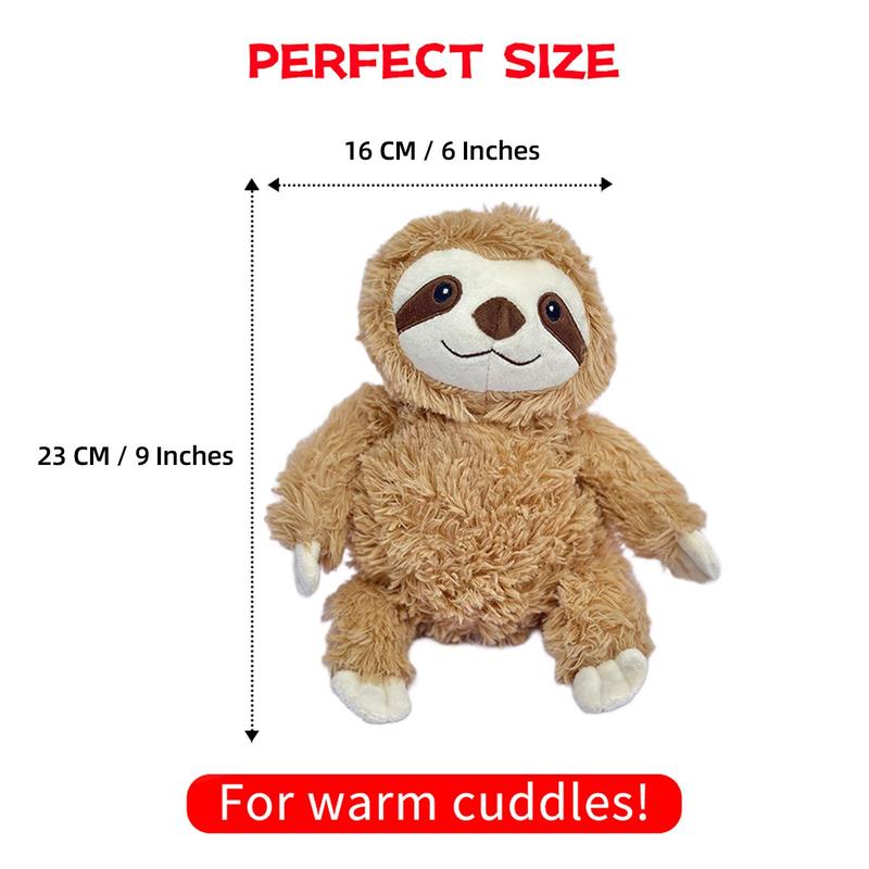 Sloth Design Microwave Heating Pad, 1 Count Cute Stuffed Sloth Plush, Warmable Heating Pad for Cramps, Back, and Neck