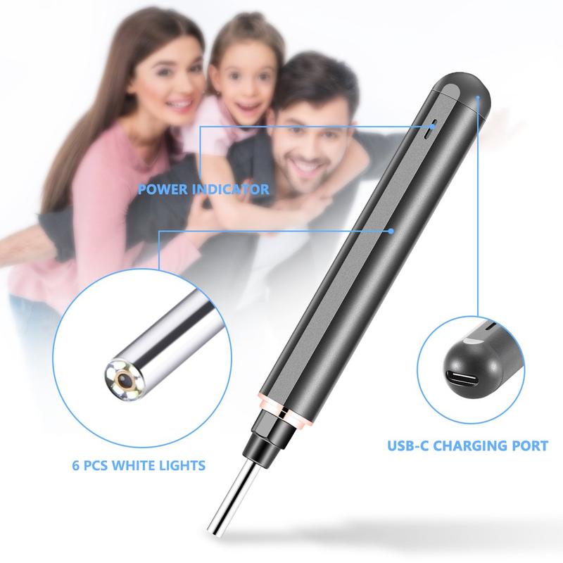 Wireless Wifi Smart Otoscope Earwax Removal Tool Ear Endoscope With Led Light Visual Ear Scope For Adults And Children