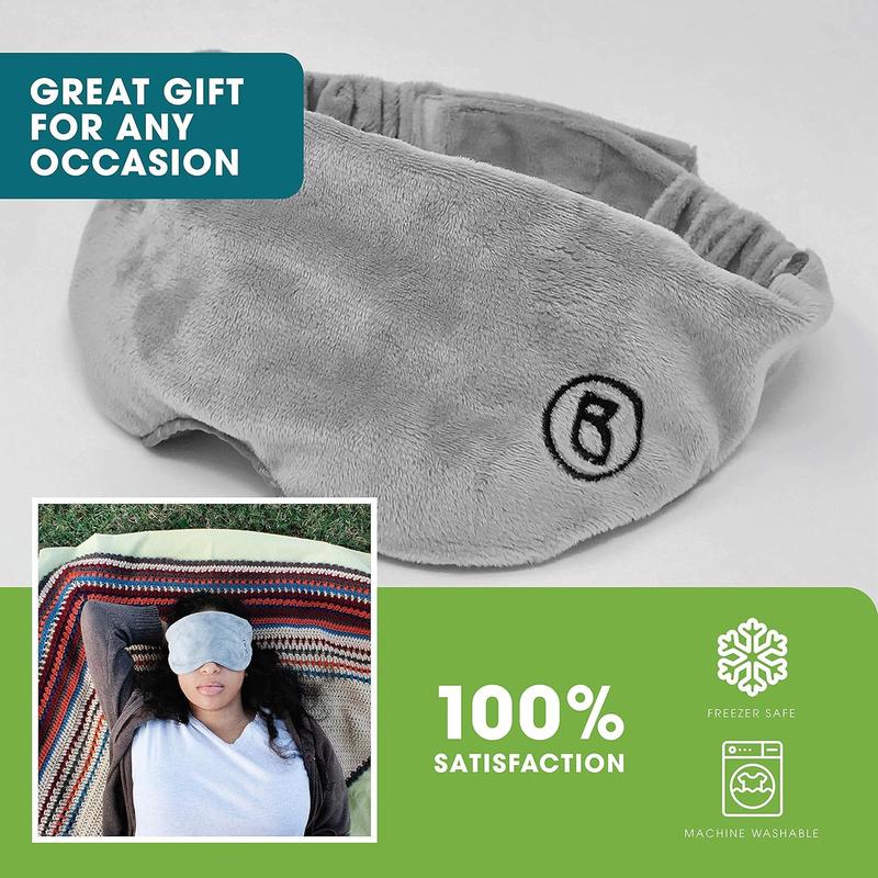 Weighted Sleep Mask for Women and Men (0.8lb 13oz) Weighted Eye Mask for Sleeping, Eye Cover Blocks Light Helps Relaxation and Night Sleep, Comfortable Blackout Sleeping Mask, Gray