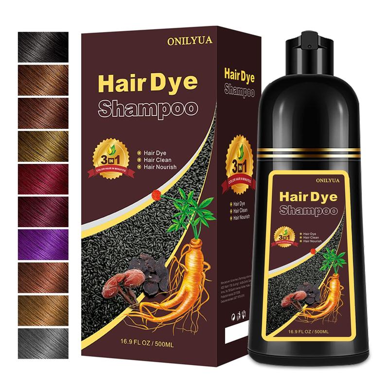 3-in-1 Natrual Brown Hair Dye Shampoo – Instantly Covers Grays, Long-Lasting Vibrant Color, Gentle & Easy Application for Nourished, Healthy Hair Haircare