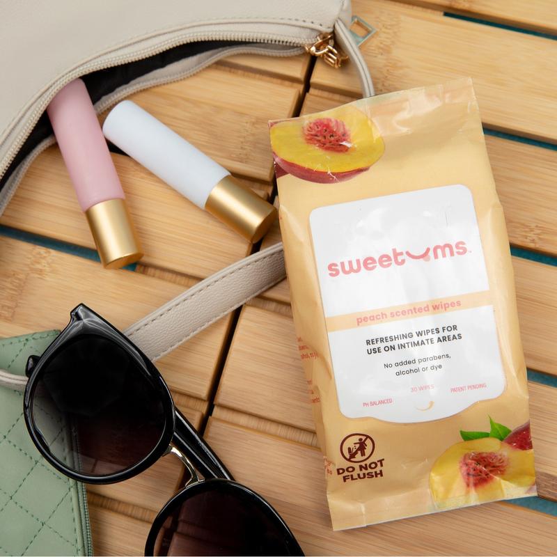 Sweetums Peach Scented Wipes pH balanced wipes Feminine Wipes Daily Hygiene