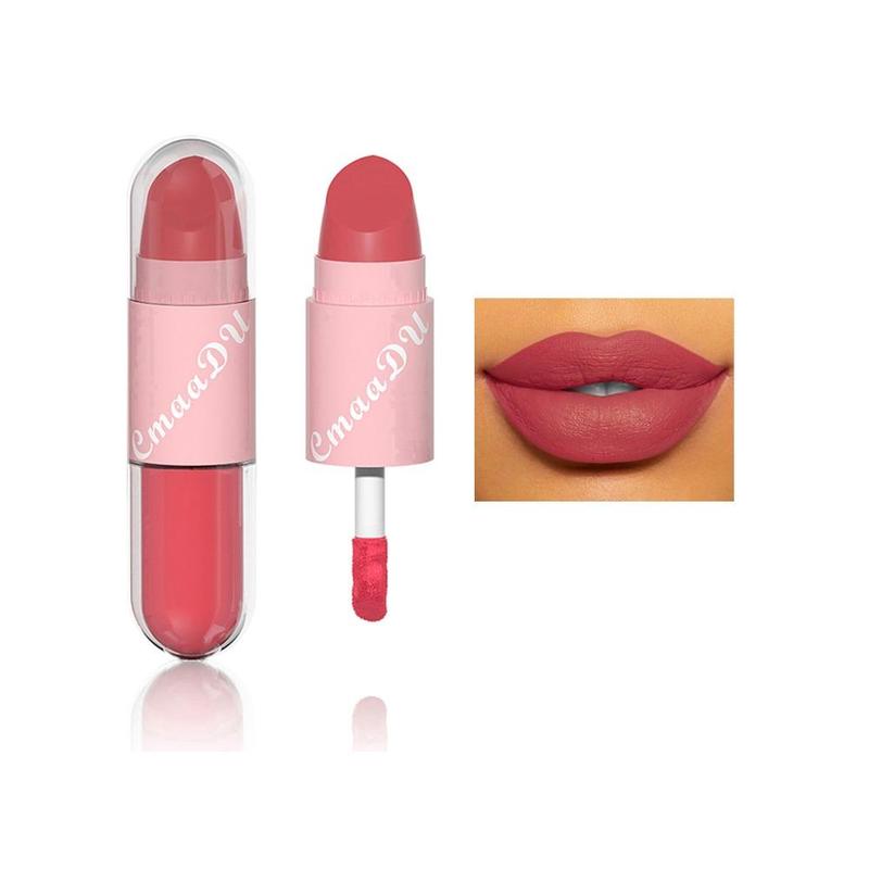 2 in 1 Matte Lipstick, Long Lasting Moisturizing Lip Gloss, Lip Makeup Tools for Girls and Women, Beauty & Personal Care, Cosmetic Beauty Gifts