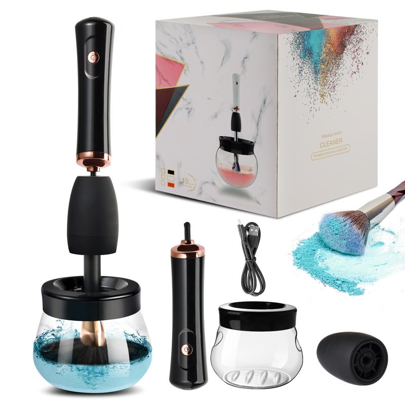 Electronic Makeup Brush Cleaner Machine, Quick Wash & Dry Makeup Brush Cleaner Tools, 3 Adjustable Speeds, Travel Portable Automatic Brushes Cleaner Cleanser Machine Cleansing Cosmetic