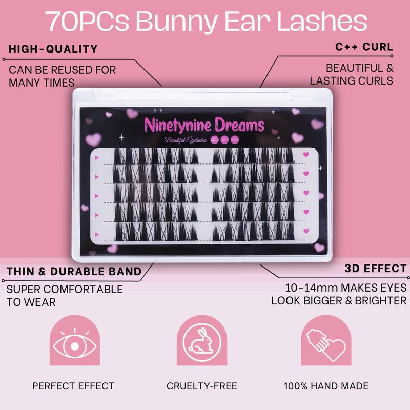 Ninetynine Dreams 70PCs Bunny Ear Lashes