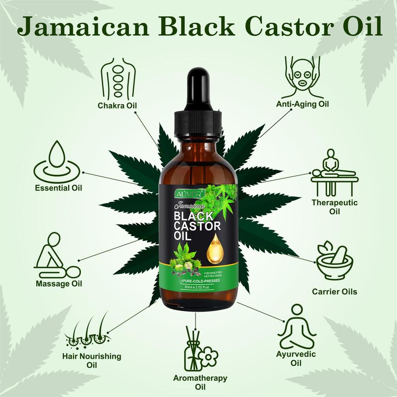 Over 200K Sold!  Aliver Jamaican Black Castor Oil (60ml) – Ideal for Skincare & Massage Cosmetic Comfort Body Care