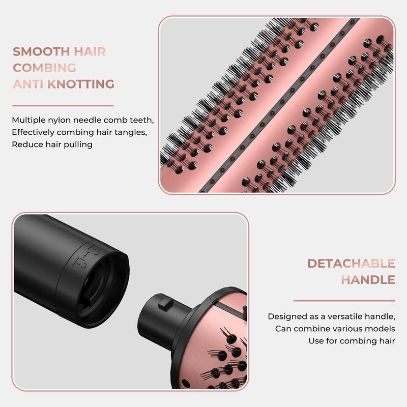 3 in 1 Thermal Round Brush, 1 Box Negative Ion Hot Thermal Brush for Curling and Volumizing, Professional Hair Styling Tool for Women & Girls