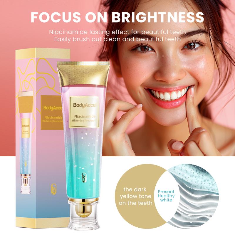 BodyAccel Triple Whitening Niacinamide Toothpaste – Brighten Your Smile with Enhanced Whitening Formula-j